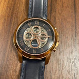  Shop Authentic Fossil Grant Automatic Blue Dial Blue Leather Strap Watch for Men - ME3029 - Luxxuri
