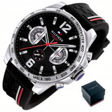  Shop Authentic Tommy Hilfiger Decker Quartz Black Dial Black Rubber Strap Watch for Men - 1791473 - Luxxuri