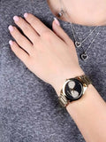  Shop Authentic Michael Kors Hartman Analog Quartz Black Dial Gold Steel Strap Watch For Women - MK3647 - Luxxuri