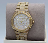  Shop Authentic Michael Kors Lennox Three Hand Crystals White Dial Gold Steel Strap Watch For Women - MK6991 - Luxxuri