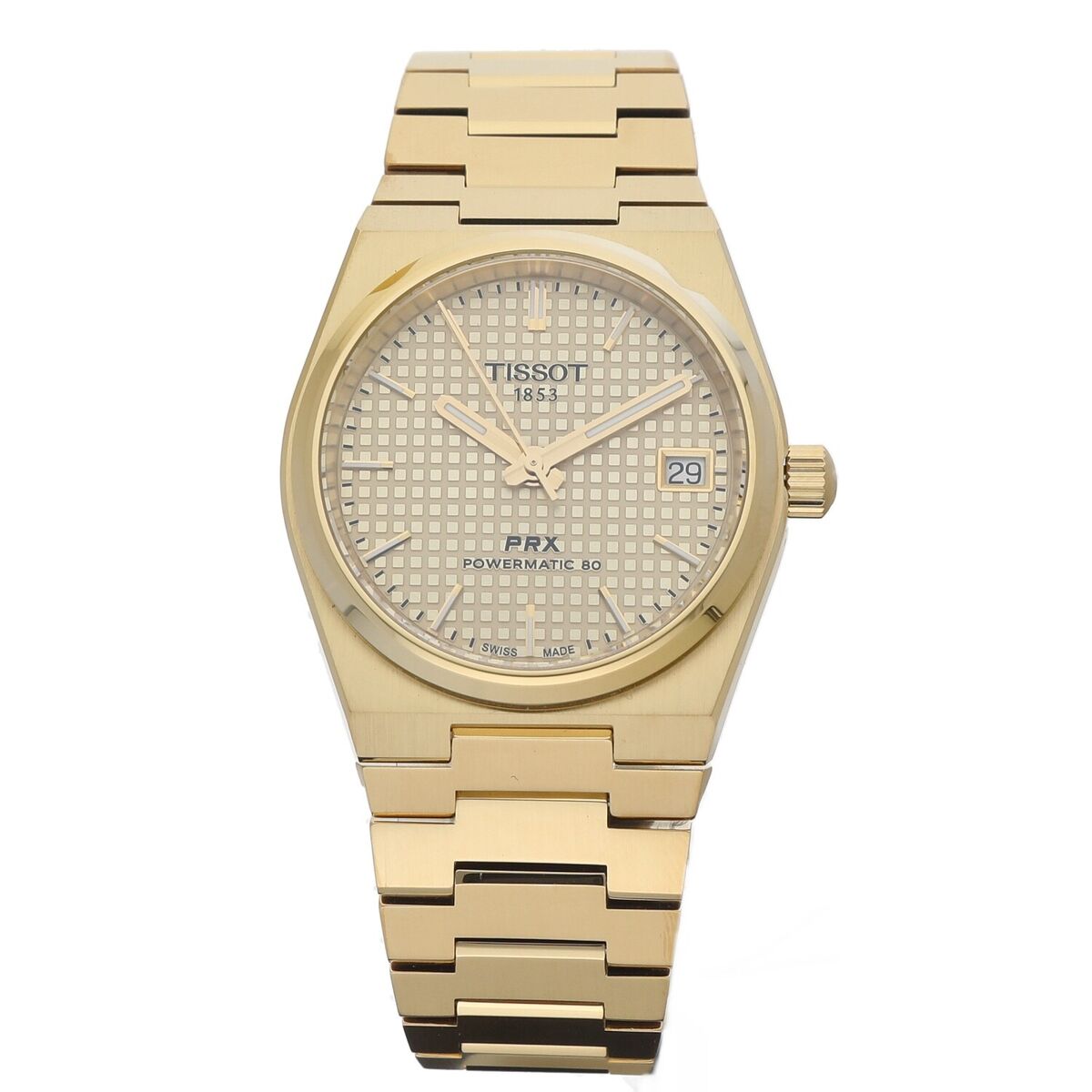  Shop Authentic Tissot PRX Powermatic 80 Gold Dial Gold Steel Strap Watch for Men - T137.407.33.021.00 - Luxxuri