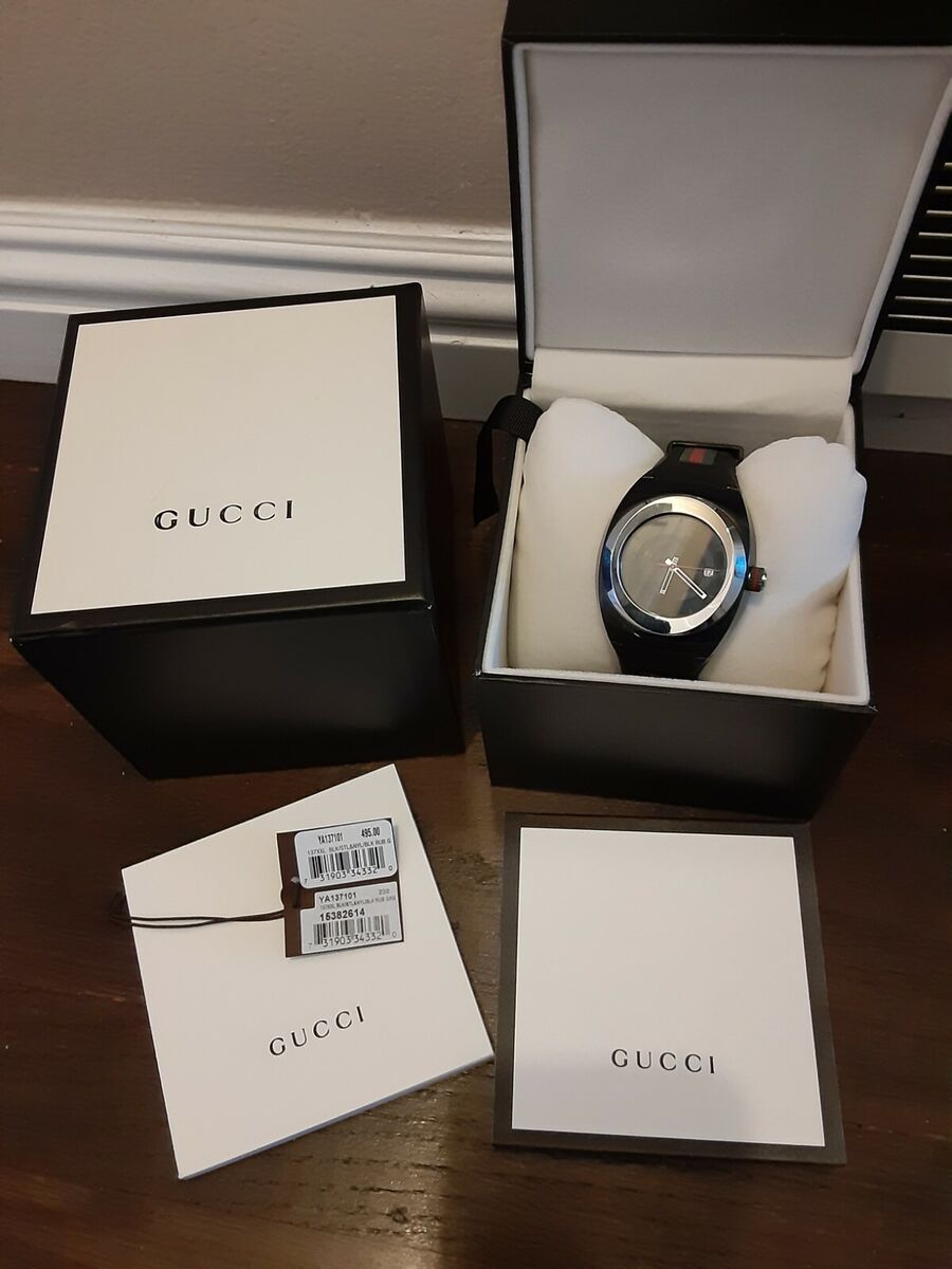  Shop Authentic Gucci Sync Quartz Black Dial Black Rubber Strap Watch For Men - YA137301 - Luxxuri