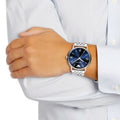  Shop Authentic Emporio Armani Kappa Quartz Blue Dial Silver Steel Strap Watch For Men - AR80010 - Luxxuri