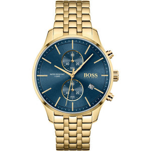  Shop Authentic Hugo Boss Associate Blue Dial Gold Steel Strap Watch for Men - 1513841 - Luxxuri