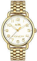 Coach Delancey Classic White Dial Gold Steel Strap Watch for Women - 14502261