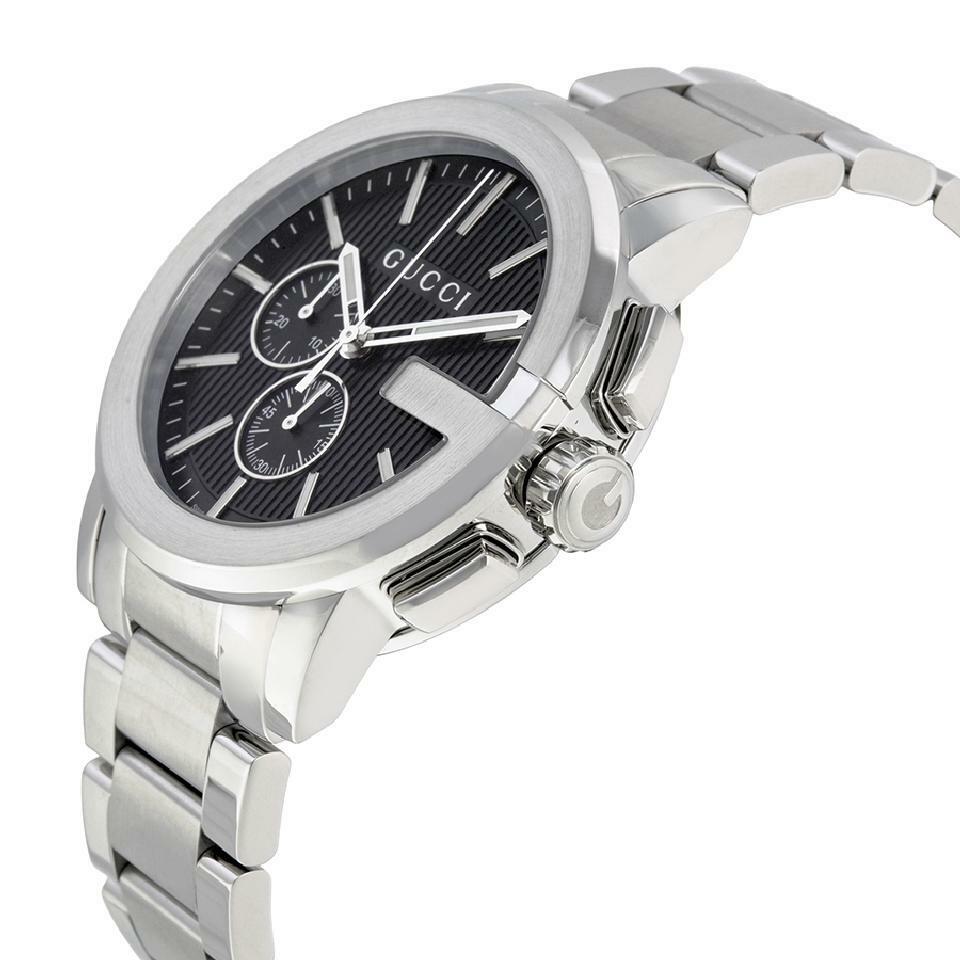  Shop Authentic Gucci G Chrono Black Dial Silver Steel Strap Watch For Men - YA101204 - Luxxuri