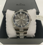  Shop Authentic Bulova Crystal Collection Brown Dial Silver Steel Strap Watch for Men - 96B221 - Luxxuri