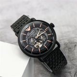  Shop Authentic Emporio Armani Automatic Multifunction Black Dial Black Mesh Bracelet Watch For Men - AR60025 - Luxxuri