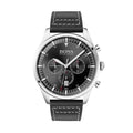  Shop Authentic Hugo Boss Pioneer Chronograph Black Dial Black Leather Strap Watch For Men - 1513708 - Luxxuri