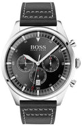  Shop Authentic Hugo Boss Pioneer Chronograph Black Dial Black Leather Strap Watch For Men - 1513708 - Luxxuri