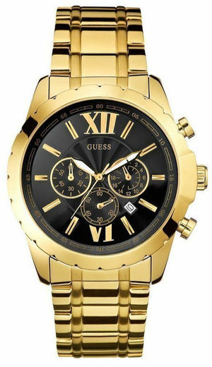  Shop Authentic Guess Optic Multifunction Black Dial Gold Steel Strap Watch for Men - W0193G1 - Luxxuri