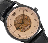 Shop Authentic Emporio Armani Meccanico White Dial Black Leather Strap Watch For Men - AR1923 - Luxxuri