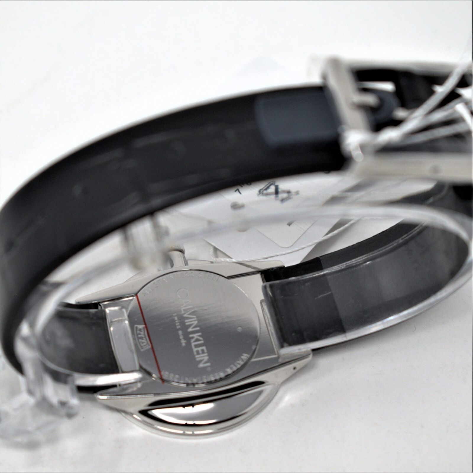  Shop Authentic Calvin Klein Accent Black Dial Black Leather Strap Watch for Women - K2Y231C3 - Luxxuri
