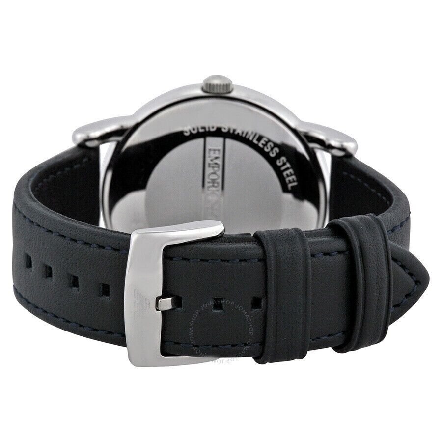  Shop Authentic Emporio Armani Classic Quartz Blue Dial Black Leather Strap Watch For Men - AR1731 - Luxxuri