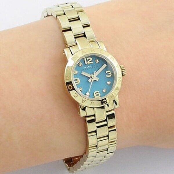  Shop Authentic Marc Jacobs Amy Dinky Blue Dial Gold Steel Strap Watch for Women - MBM3229 - Luxxuri