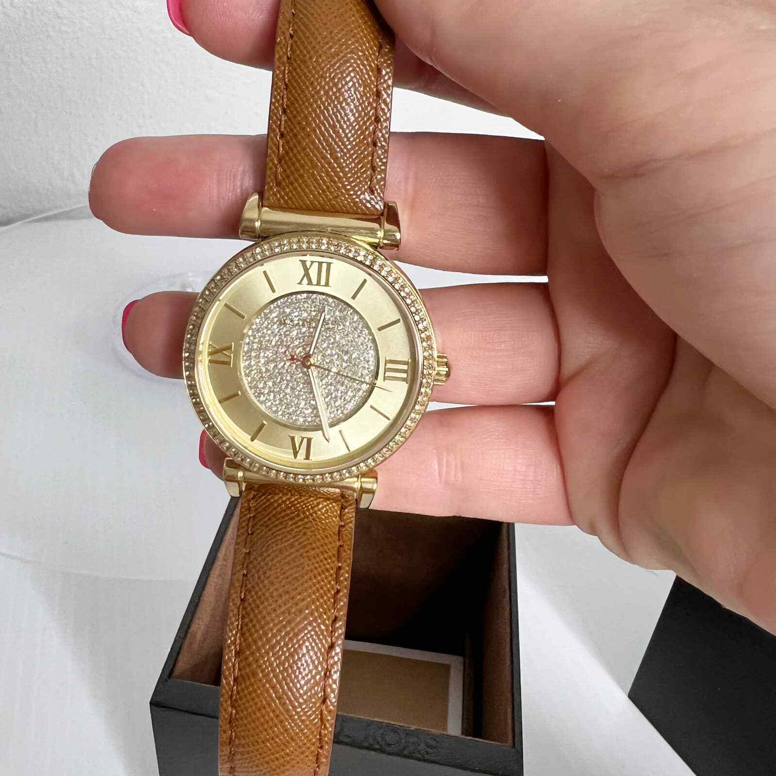  Shop Authentic Michael Kors Catlin Champagne Dial Brown Leather Strap Watch for Women - MK2375 - Luxxuri