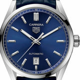 Shop Authentic Tag Heuer Carrera Date Blue Dial Blue Leather Strap Watch for Men - WBN2112.FC6504 - Luxxuri