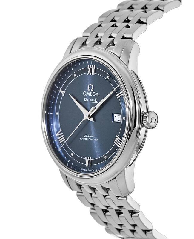  Shop Authentic Omega De Ville Prestige Co-Axial Blue Dial Silver Steel Strap Watch for Men - 424.10.40.20.03.002 - Luxxuri