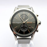  Shop Authentic Hugo Boss Jet Chronograph Grey Dial Silver Mesh Bracelet Watch for Men - 1513440 - Luxxuri