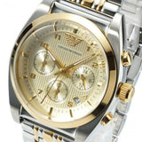  Shop Authentic Emporio Armani Classic Chronograph White Dial Two Tone Steel Strap Watch For Men - AR0396 - Luxxuri