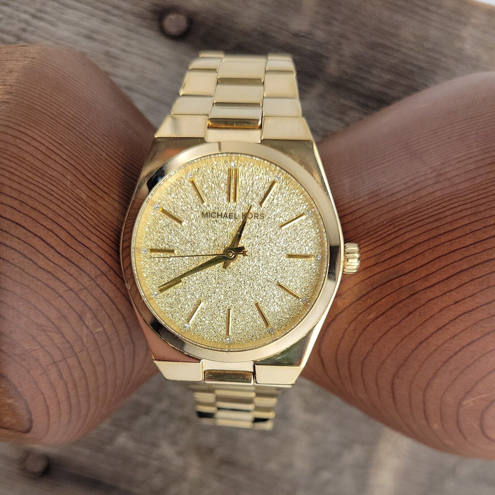  Shop Authentic Michael Kors Channing Quartz Gold Dial Gold Steel Strap Watch For Women - MK6623 - Luxxuri