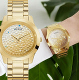  Shop Authentic Guess Crush Gold Dial Gold Steel Strap Watch For Women - GW0020L2 - Luxxuri
