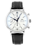  Shop Authentic IWC Portofino Chronograph White Dial Black Leather Strap Watch for Men - IW391024 - Luxxuri