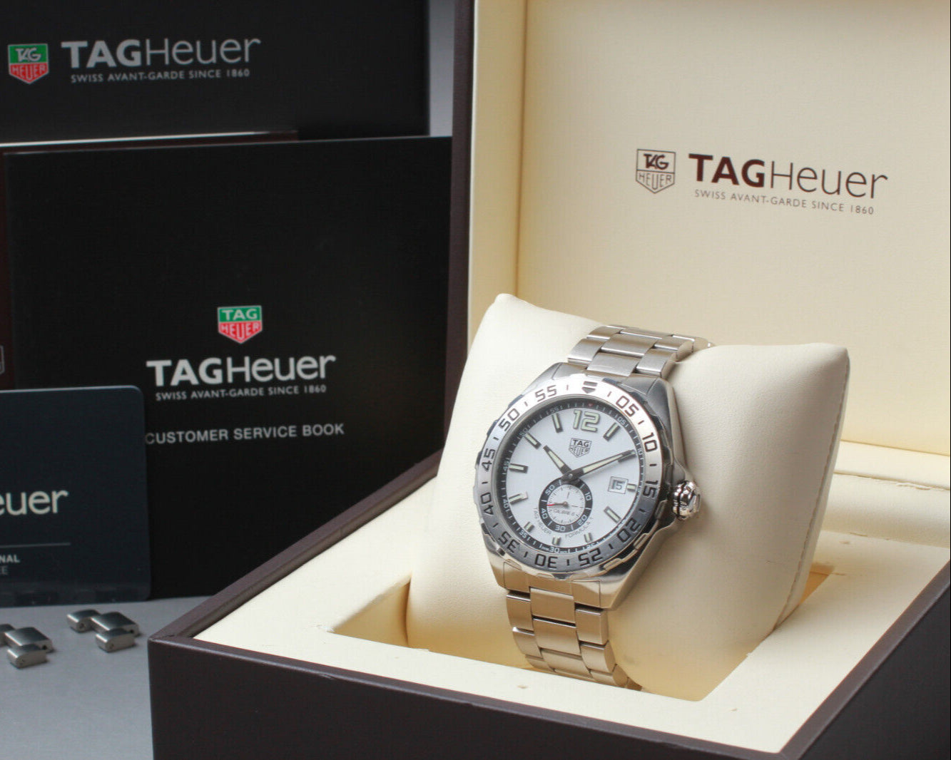 Tag Heuer Formula 1  Calibre 6 Automatic White Dial Silver Steel Strap Watch for Men - WAZ2013.BA0842