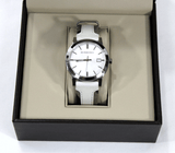  Shop Authentic Burberry The City Silver Dial White Leather Strap Watch for Women - BU9019 - Luxxuri