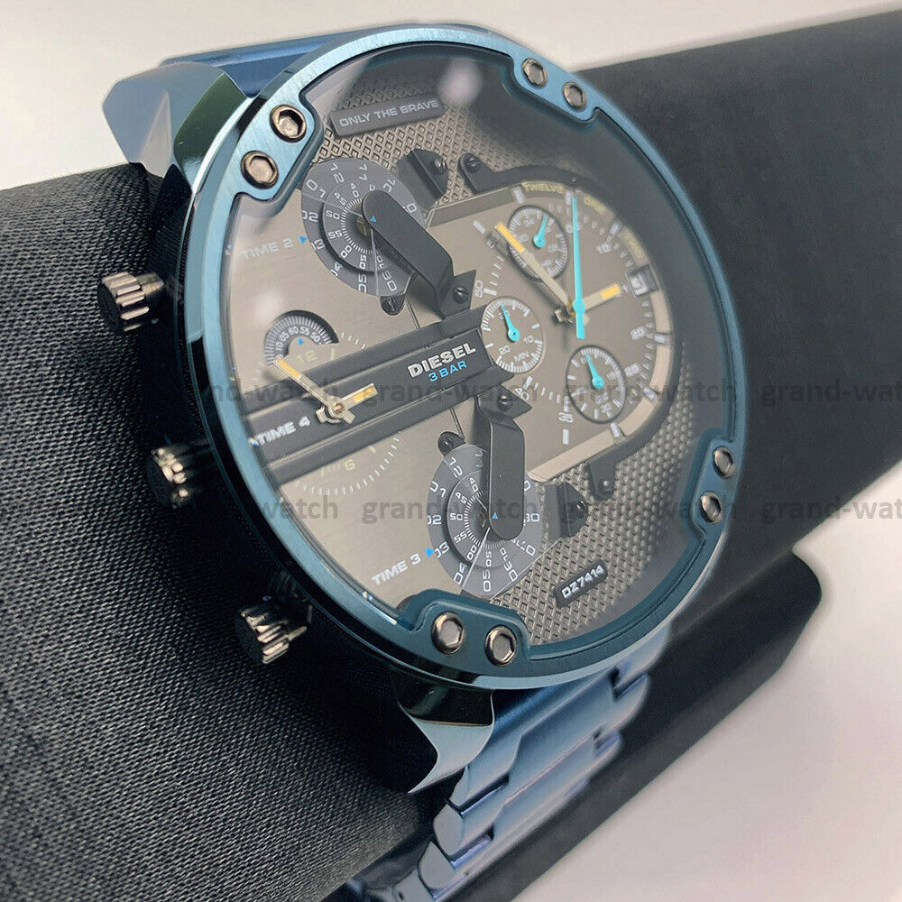  Shop Authentic Diesel Daddy 2.0 Chronograph Quartz Grey Dial Blue Steel Strap Watch For Men - DZ7414 - Luxxuri