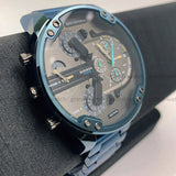  Shop Authentic Diesel Daddy 2.0 Chronograph Quartz Grey Dial Blue Steel Strap Watch For Men - DZ7414 - Luxxuri