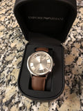  Shop Authentic Emporio Armani Renato Silver Dial Brown Leather Strap Watch For Men - AR2463 - Luxxuri