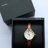  Shop Authentic Marc Jacobs Sally White Dial Brown Leather Strap Watch for Women - MBM1351 - Luxxuri