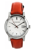  Shop Authentic Burberry The City Silver Dial Orange Leather Strap Watch for Women - BU9121 - Luxxuri