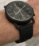  Shop Authentic Fossil Commuter Black Dial Black Leather Strap Watch for for Men - FS5504 - Luxxuri