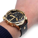  Shop Authentic Diesel Mr Daddy Black & Gold Dial Black Leather Strap Watch For Men - DZ7371 - Luxxuri