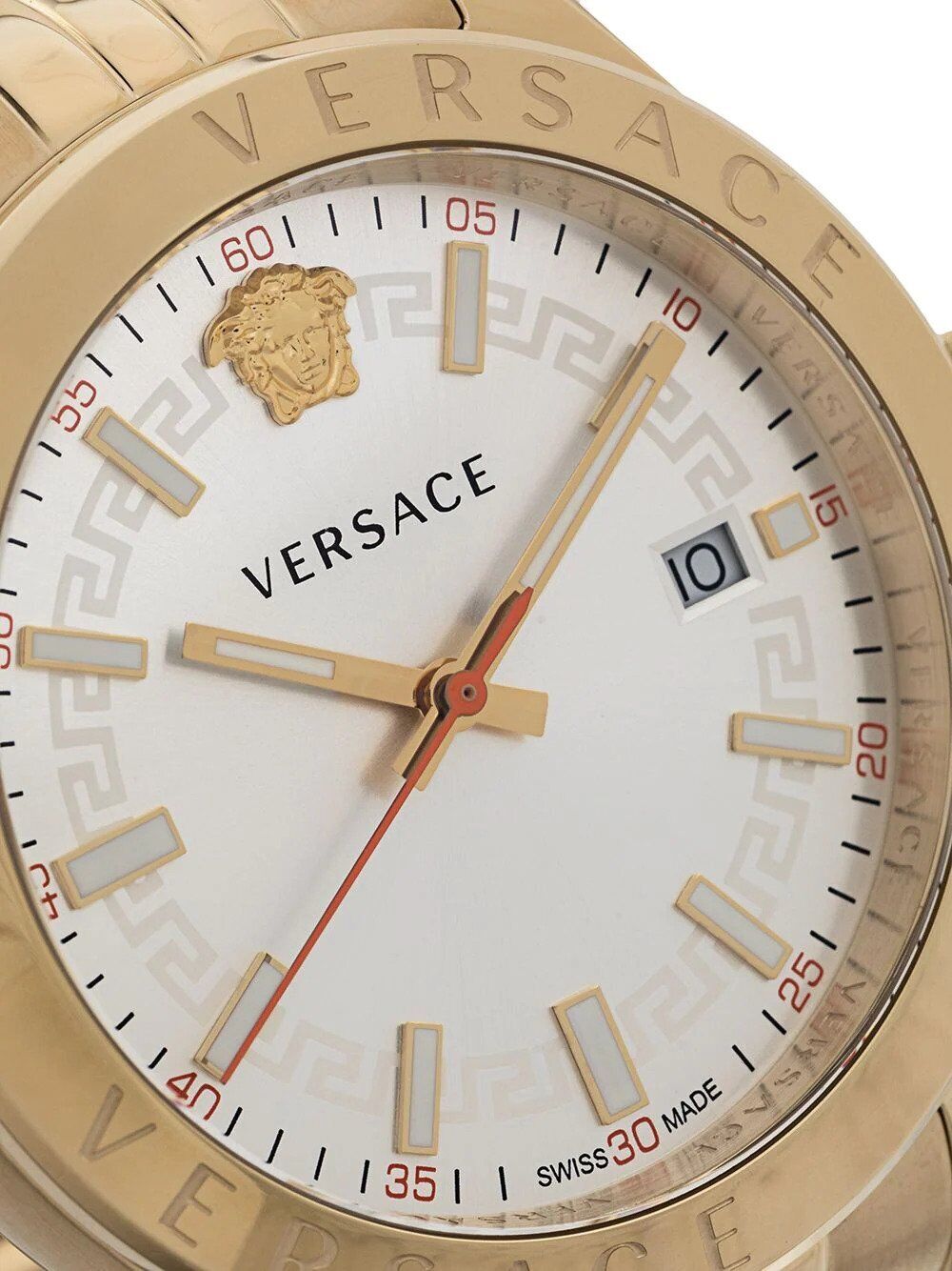  Shop Authentic Versace Hellenyium Analog White Dial Gold Steel Strap Watch for Men - VEVK00720 - Luxxuri