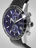  Shop Authentic Hugo Boss Rafale Chronograph Quartz Blue Dial Black Leather Strap Watch For Men - HB1513391 - Luxxuri