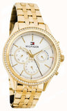  Shop Authentic Tommy Hilfiger Ari Multifunction Diamonds Silver Dial Gold Steel Strap Watch for Women - 1781977 - Luxxuri
