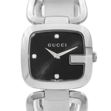  Shop Authentic Gucci G Gucci Diamonds Black Dial Silver Steel Strap Watch For Women - YA125406 - Luxxuri
