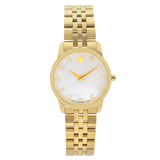 Shop Authentic Movado Museum Classic Diamonds Mother of Pearl Dial Gold Steel Strap Watch For Women - 0606998 - Luxxuri