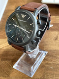  Shop Authentic Emporio Armani Classic Chronograph Black Dial Brown Leather Strap Watch For Men - AR1919 - Luxxuri