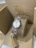  Shop Authentic Burberry The Classic Guilloche Silver Dial Grey Leather Strap Watch for Women - BU10113 - Luxxuri