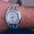 Bulova Phantom Swarovski Crystal Pave Silver Dial Silver Steel Strap Watch for Men - 98B296