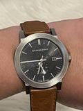  Shop Authentic Burberry The City Black Dial Brown Leather Strap Watch for Men - BU9905 - Luxxuri