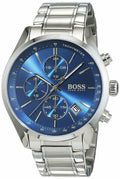  Shop Authentic Hugo Boss Grand Prix Blue Dial Silver Steel Strap Watch for Men - 1513478 - Luxxuri