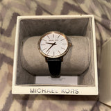  Shop Authentic Michael Kors Pyper Three Hand White Dial Black Leather Strap Watch For Women - MK2835 - Luxxuri