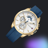  Shop Authentic Tommy Hilfiger Decker White Dial Blue Rubber Strap Watch for Men - 1791353 - Luxxuri