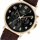  Shop Authentic Tommy Hilfiger Daniel Black Dial Brown Leather Strap Watch for Men - 1710379 - Luxxuri