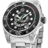  Shop Authentic Gucci Dive Snake Black Dial Silver Steel Strap Watch For Men - YA136218 - Luxxuri